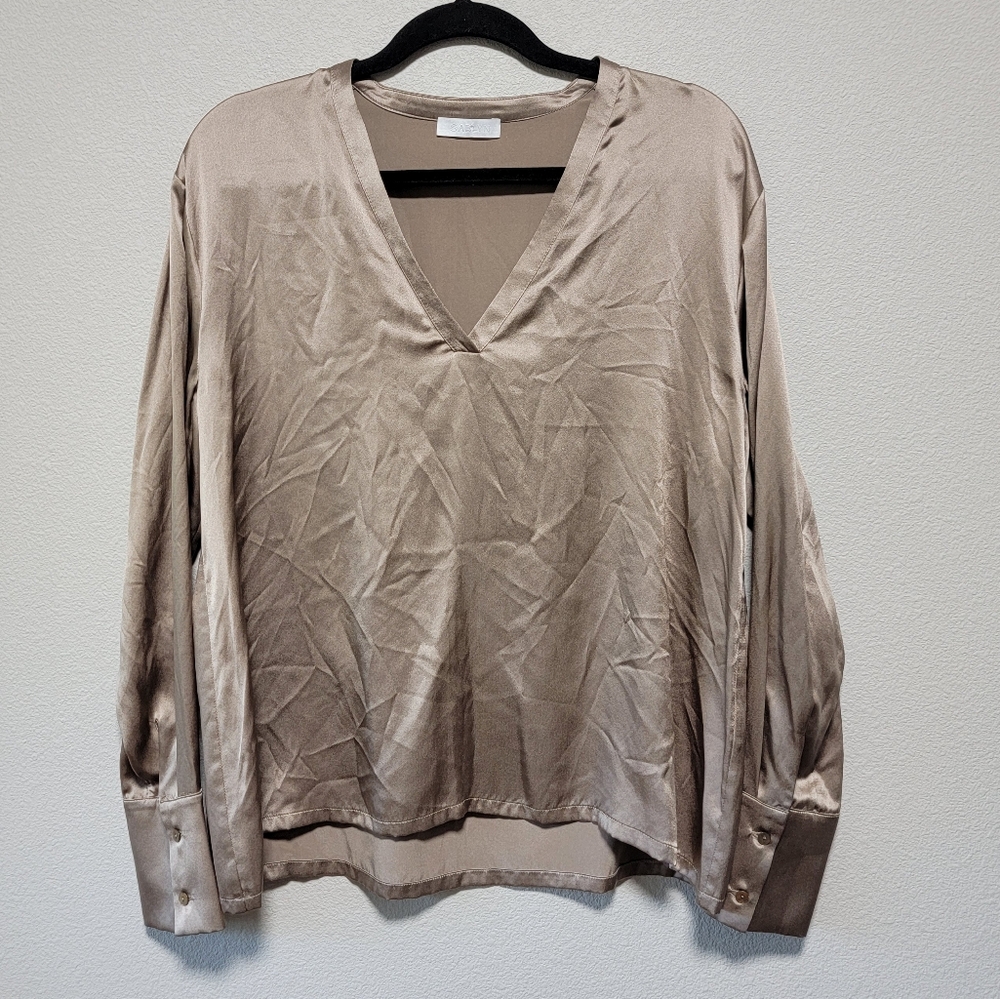 SABLYN silk V-neck Long Sleeve Blouse